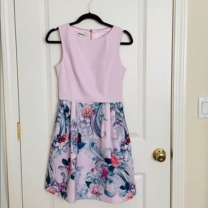 Ted Baker Floral Lilac Dress sz 1 XS